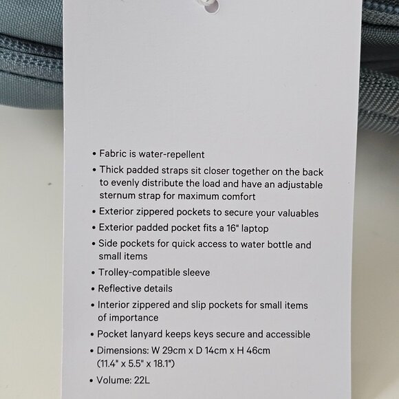 NWT LULULEMON CRBU Crater Blue Double Zip Tech Canvas Backpack OS - Picture 16 of 16